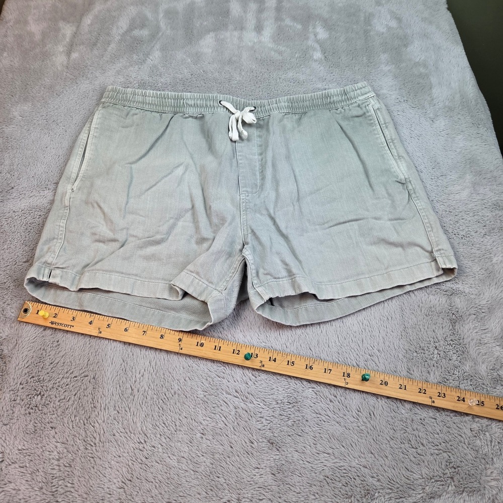 Madewell Drawstring Shorts Mens XL Elastic Waist Cotton Twill Utility Sage Green